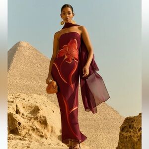 Lady Pipa Salma Dress Lirio Burgundy Size Small